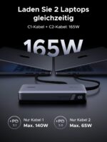UGREEN Nexode 25000mAh Powerbank 165W – PD3.1 Schnellladung mit integrierten Kabeln – Bild 3