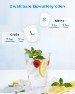WELLENT Eiswürfelmaschine mit Schublade – 12 kg/24h Eisproduktion für Küche & Bar – Bild 3