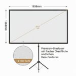 Excelimage Beamer Leinwand 80 Zoll mit Stativ – Tragbar & 4K HD für Heimkino – Bild 2