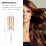 Reyke Welleisen 22mm mit 3 Fässern – Keramik Lockenstab für Beach Waves – Bild 3