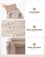 LOVEVOOK Wickelrucksack Gross mit Wickelauflage – Windeltasche für Eltern & Kinderwagen – Bild 7