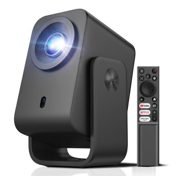 TCL C1 Smart Mini Beamer mit Google TV – 4K Projektor mit Autofokus für Heimkino