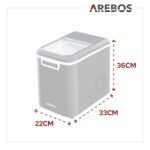 Arebos Eiswürfelmaschine 12 kg/24h – Selbstreinigend mit 2 Würfelgrößen – Bild 7