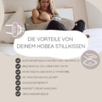 HOBEA-Germany Stillkissen XXL 190 cm – Bio-Baumwolle Schwangerschaftskissen mit Holzverschluss – Bild 3