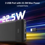 Sprockly Powerbank 20000 mAh mit 3 integrierten Kabeln – 22,5 W Schnellladung für alle Geräte – Bild 5