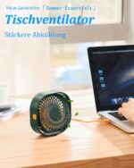 benpen USB Tischventilator mit 3 Geschwindigkeiten & 360° Kopf – Leiser Mini-Ventilator für Büro & Zuhause – Bild 3