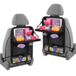URAQT Auto Organizer 2er Set – Rücksitz Aufbewahrungstasche mit Klapptisch für SUV