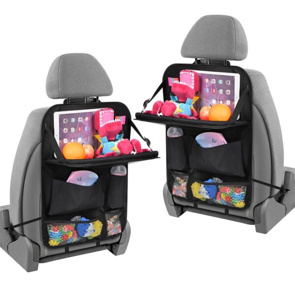 URAQT Auto Organizer 2er Set – Rücksitz Aufbewahrungstasche mit Klapptisch für SUV