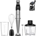 BESROY Stabmixer Set 5 in 1 mit 1100W Motor – Multifunktionales Püriergerät für Suppen & Smoothies