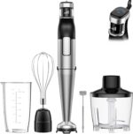 BESROY Stabmixer Set 5 in 1 mit 1100W Motor – Multifunktionales Püriergerät für Suppen & Smoothies