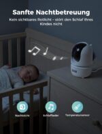 GHB Babyphone 5 Zoll 720P HD mit Infrarot-Nachtsicht & 168h Akkulaufzeit – Sicheres Babyphon – Bild 8