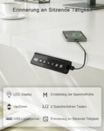 JUMMICO Elektrischer Steh-Sitz Schreibtisch 120x60 cm – Höhenverstellbar mit USB-Ladeanschluss – Bild 4