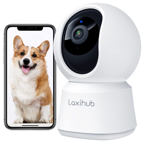 LAXIHUB Hundekamera 3MP HD mit Nachtsicht, 2-Wege-Audio & Bewegungserkennung – WLAN Haustierkamera