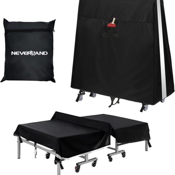 NEVERLAND Tischtennisplatte Abdeckung 165x70x185 cm – Wasserdichte Oxford 600D Schutzhülle