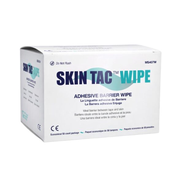 SKIN-TAC Selbstklebende Barrieretücher, 50 Stück – Hautschutz für sicheren Halt