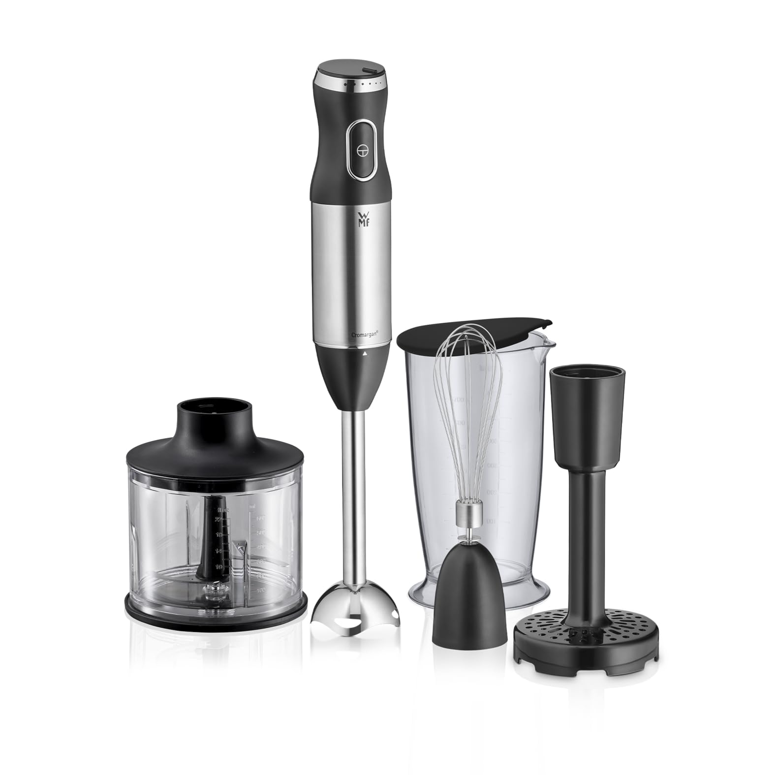 618OLgweFUL._SY1575_.jpg WMF Kult X Stabmixer Set 5-teilig – 600 W Pürierstab mit Zubehör für Smoothies & Babynahrung – Bild 1