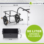 Juskys Fahrradanhänger 90 Liter – Lastenanhänger mit Kupplung & Schutzplane – Bild 2
