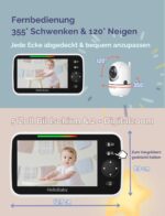 HelloBaby Babyphone HB6550 mit 5-Zoll Display, 355° Kamera & 30h Akku – Sicheres Videophone ohne WLAN – Bild 3