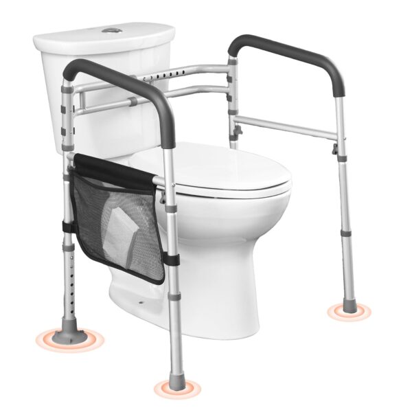 VEVOR Toiletten-Sicherheitsgeländer 136 kg – Aufstehhilfe mit Aluminiumrahmen & rutschfesten Griffen
