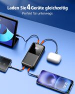 CFIAI Power Bank 40000mAh mit 22,5W PD – Schnellladegerät mit 3 Anschlüssen für iPhone & Android – Bild 4