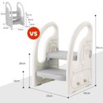 Onasti Tritthocker 2-Stufen Höhenverstellbar – Kinderschemel mit Handgriff für 1,5–6 Jahre – Bild 2