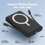 Vexnara MagSafe Powerbank 10000mAh – Kabelloses Laden für iPhone 12–17 mit LED-Display – Bild 5