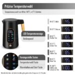 FOR ME Edelstahl Wasserkocher 1,7 L – Digitale Temperaturwahl 40-100°C mit Warmhaltefunktion – Bild 2