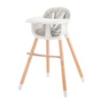 Kinderkraft SIENNA 2-in-1 Hochstuhl mit Holzbeinen – Kinderhochstuhl ab 6 Monate bis 4 Jahre – Bild 9