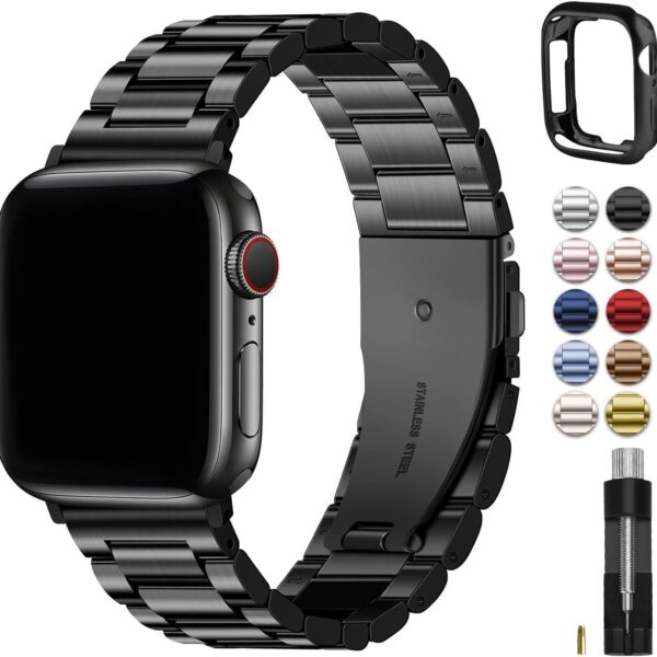 Fullmosa Edelstahl-Armband für Apple Watch 38–49 mm – Premium Metallband mit Gliederketten