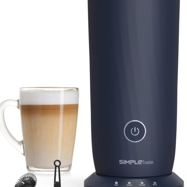 SIMPLETASTE Milchaufschäumer 4-in-1 – Elektrisch für Cappuccino & Latte Dunkelblau