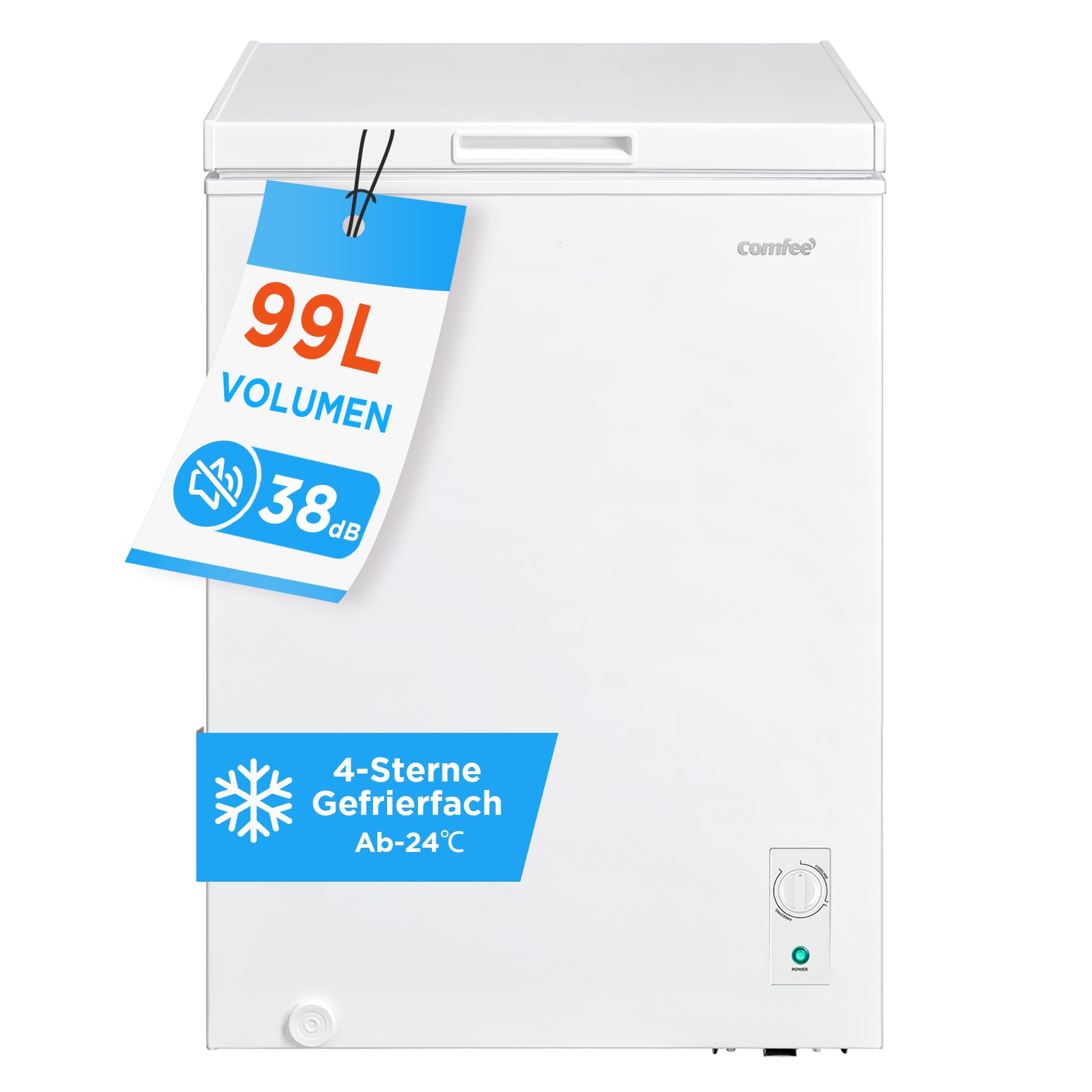 61BYXZScOfL._SY1797_.jpg Comfee 99L Gefriertruhe mit Inverter-Kompressor – Leise 38dB & flexible Kühl-/Gefrierfunktion – Bild 1