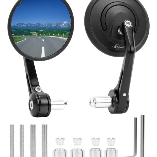 SUPAREE Motorrad Spiegel Universal E-geprüft – 360° drehbar für maximale Sicherheit