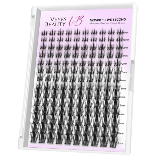 VEYESBEAUTY Wimpern Cluster 5-Sekunden Lashes Manga (8-18mm) – Einfache Wimpernverlängerung