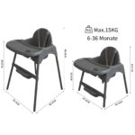 YALION Kinderhochstuhl 2-in-1 mit Tablett – Höhenverstellbar für Babys 6-36 Monate – Bild 3