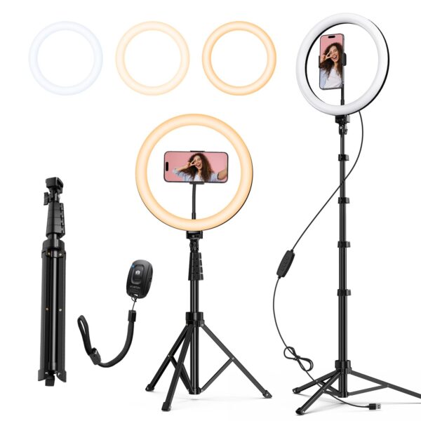 ATUMTEK 12" Ringlicht mit 63" Stativ – Professionelle LED-Beleuchtung für Content Creator