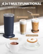 SIMPLETASTE Milchaufschäumer 4-in-1 – Elektrisch für Cappuccino & Latte Dunkelblau – Bild 2