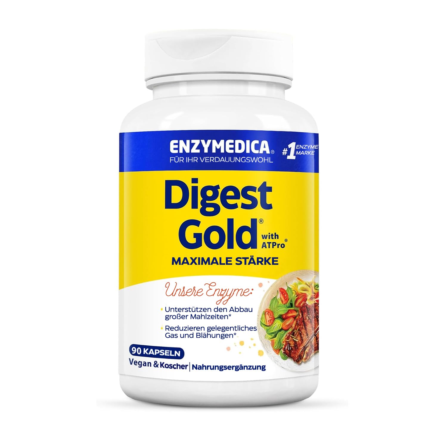 61CsDJg7FbL._SY1500_.jpg Enzymedica Digest Gold – Verdauungsenzyme für bessere Nährstoffaufnahme, 90 Kapseln – Bild 1