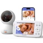 jeeber 360° Babyphone mit Kamera, 4" IPS Display & WLAN App – Nachtsicht, Bewegungsmelder