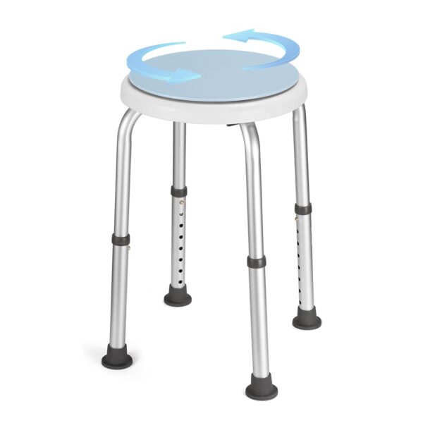 Careboda 360° Drehbarer Duschhocker – Höhenverstellbar 34-52 cm, bis 136 kg