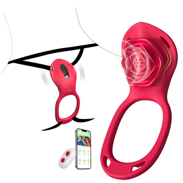 YAWNSHE Rosenblueten Vibrator mit App & Fernbedienung – Klitoris Stimulator fuer Paare