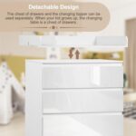 WOLTU Wickelkommode 86 cm mit Wickelaufsatz – Ergonomischer Wickeltisch mit 3 Schubladen – Bild 5