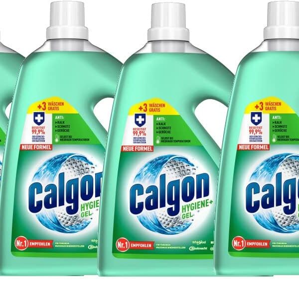 Calgon Hygiene+ Gel 4x1,8L – Waschmaschinenenthärter mit Antibakterieller Wirkung