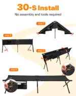 Sportneer Feldbett 199x73cm Klappbar – Stabiles Campingbett mit Edelstahlrahmen – Bild 7