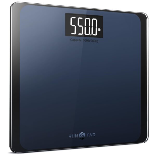 RunStar Digitale Personenwaage bis 250 kg – Präzisions-Badezimmerwaage mit extragroßem Display