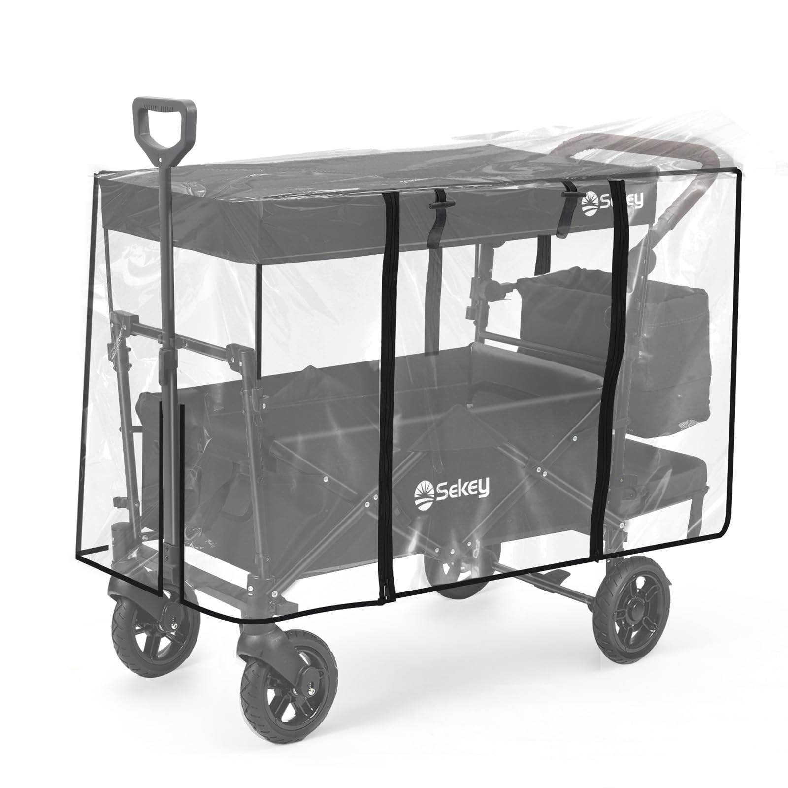 61EIEuZFRxL._SY1600_.jpg Sekey Bollerwagen Regenschutz 110×60×75 cm – Wasserdicht aus EVA-Material, Faltbar – Bild 1