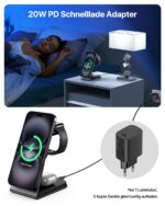 AOWIN 3-in-1 Ladestation – 15W kabelloses Laden für iPhone, Apple Watch & AirPods – Bild 4