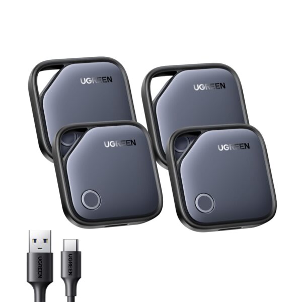 UGREEN Finetrack 4er Set – Apple-zertifizierter Bluetooth Tracker mit USB-C & 12 Monate Akku