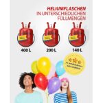 Party Factory Helium Gasflasche 400L – Ballongas für bis zu 50 Luftballons – Bild 5