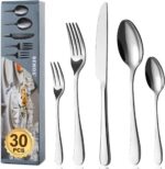 BEWOS Besteckset 30-teilig für 6 Personen – Edelstahl Spiegelpoliert & Spülmaschinenfest