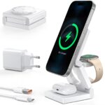 Ziweo 3-in-1 MagSafe Ladestation faltbar – 15W Schnellladen für iPhone, Watch & AirPods